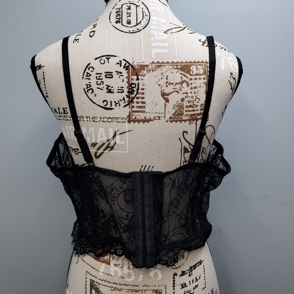 KILLSTAR Ever Ayla Velvet Lace Bralette Corset Women XXL Black Gothic KSRA000515 - Picture 8 of 10